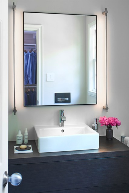 minimal linear bathroom vanity lighting