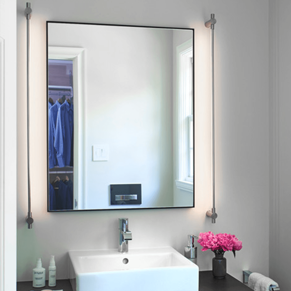 Modern Bathroom by Maxwell + Finch Interiors with THIN Surface Mount Vanity Lights